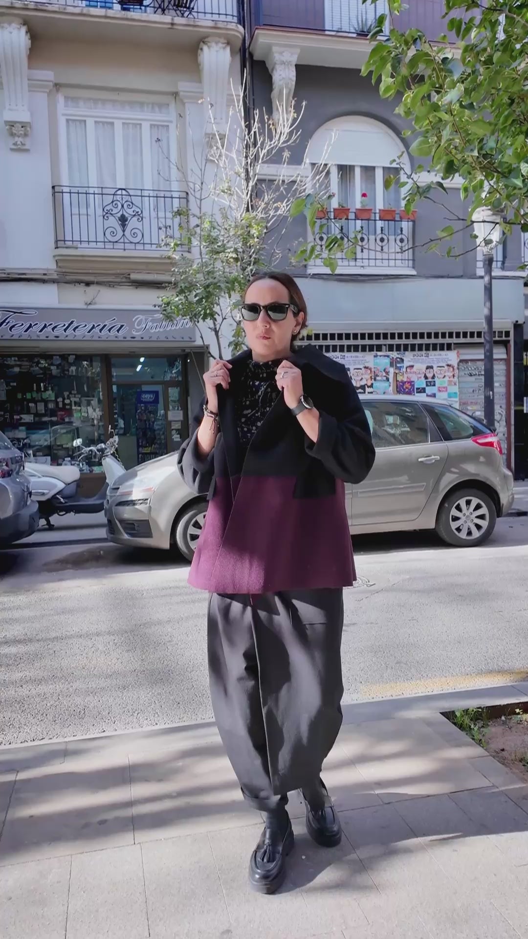 Abrigo Maty Negro/Granate