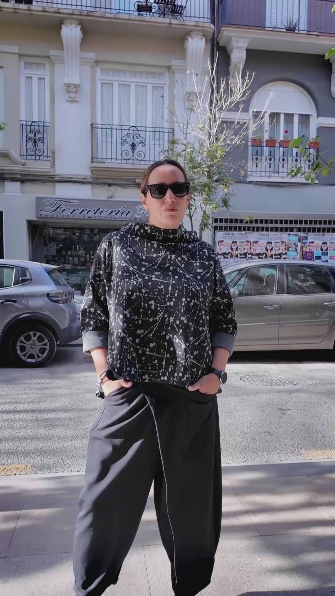 Blusa Adele Negro/Gris