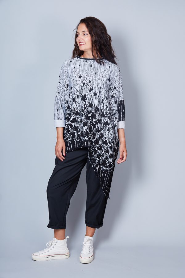 Blusa Modelo Emilia 2 Color Gris/Negro