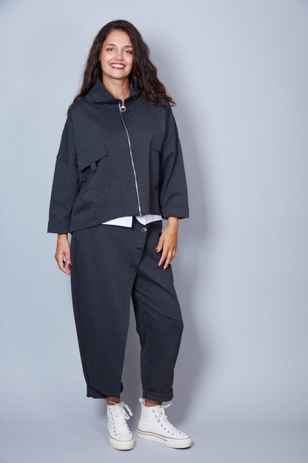 Pantalón Modelo Febe Color Gris Oscuro