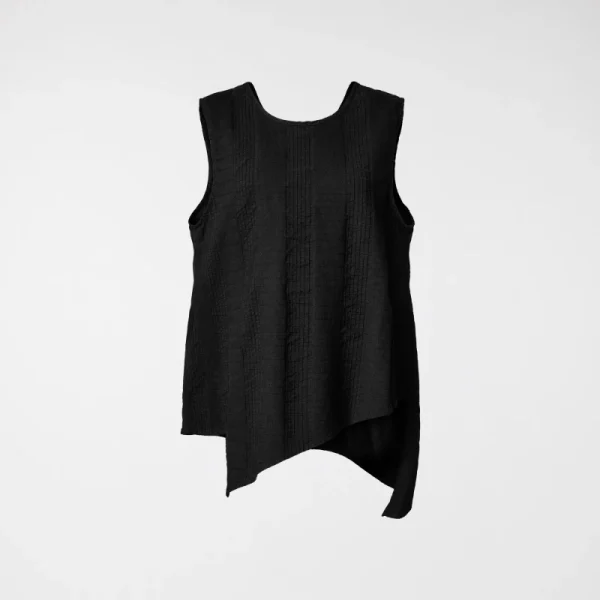 top asimmetrico di cotone