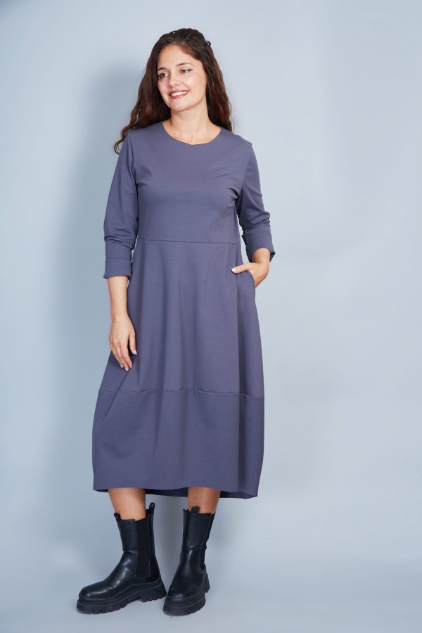 Vestido Modelo Nahir Color Gris Plomo
